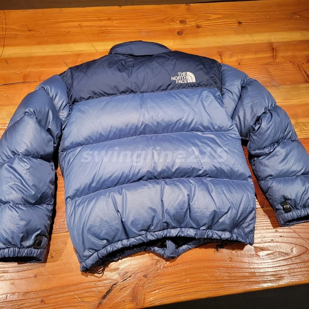 Vintage 00s North Face Nuptse 700 Goose Down Puffer Jacket Men Blue Men L - Picture 10 of 11